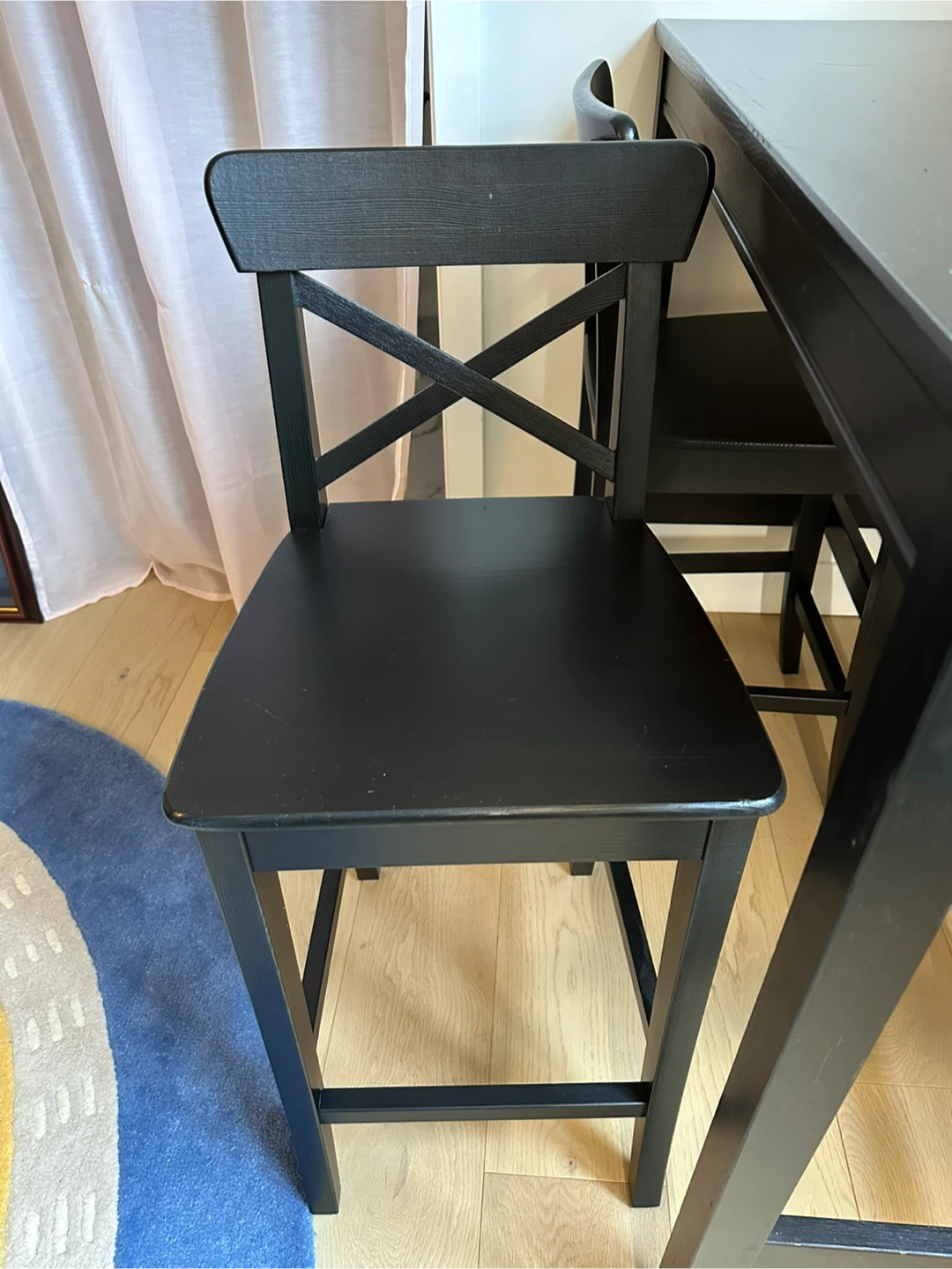 IKEA ROSENTORP Bar Stool with Backrest - Counter Height/Black - photo 2