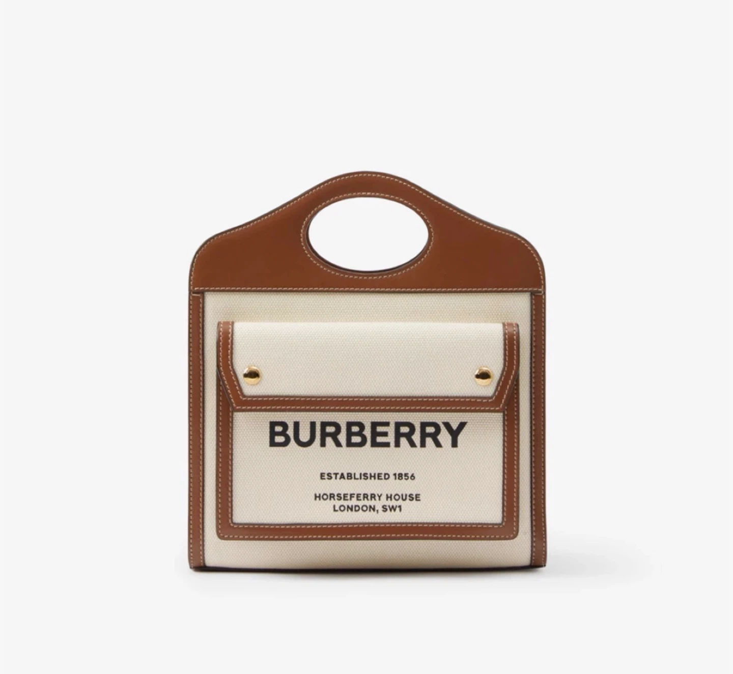 Burberry Canvas and Leather Pocket Bag