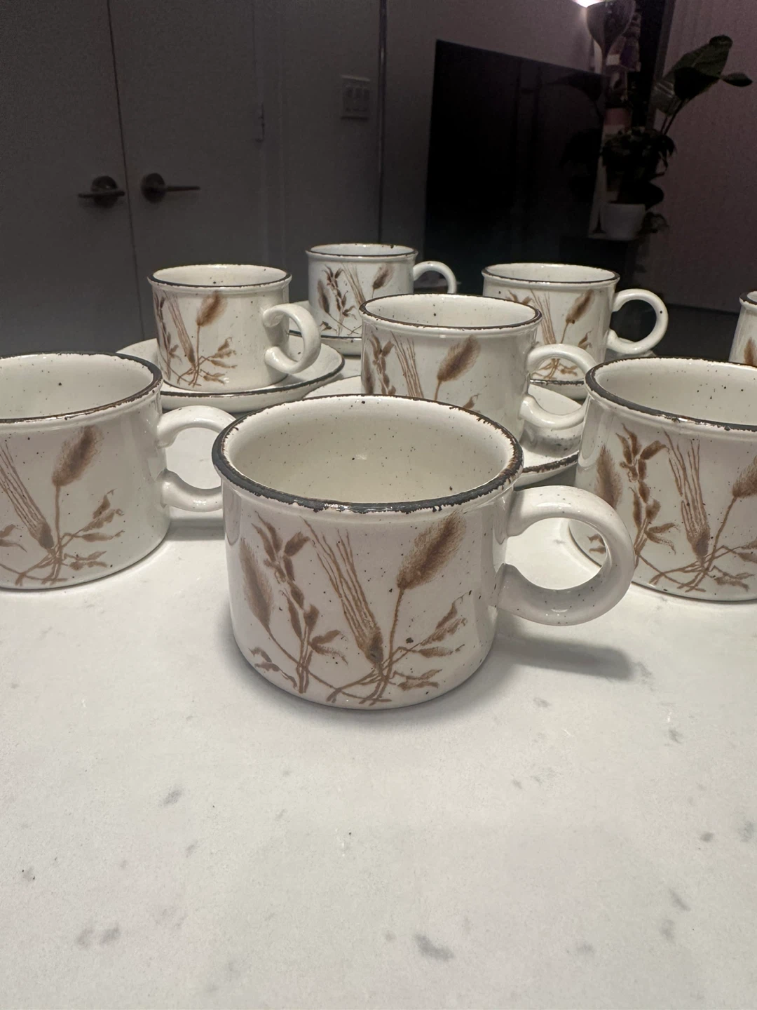 Midwinter Stonehenge Cups and Saucers - Set of 8