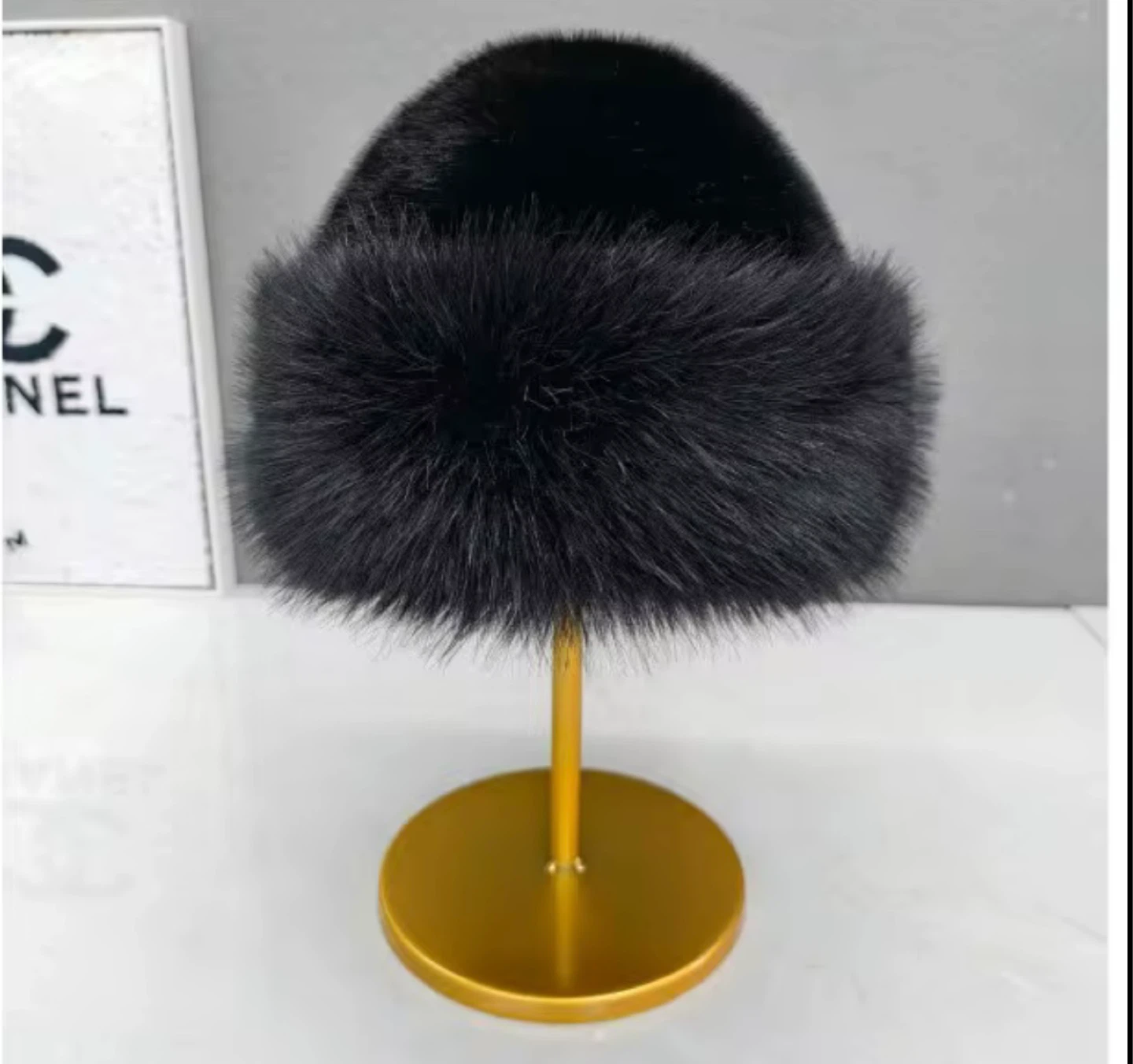 Faux Fur Bucket Hat with Fox Fur Trim - photo 4