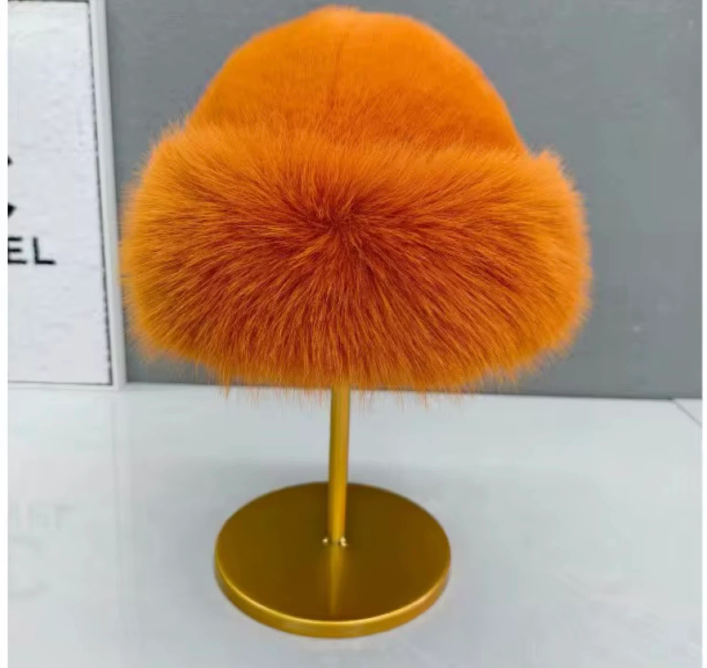 Faux Fur Bucket Hat with Fox Fur Trim - photo 3