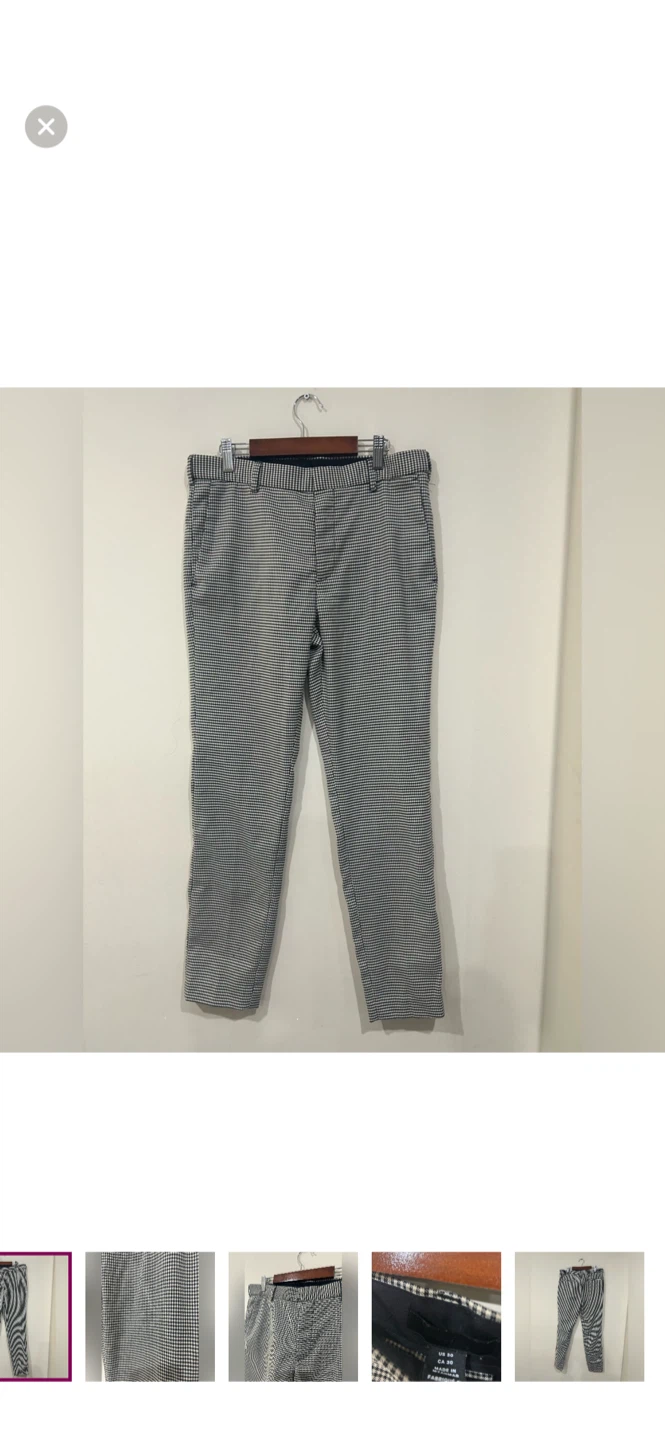 Men H&M houndstooth skinny fit trousers size 30,l - photo 2