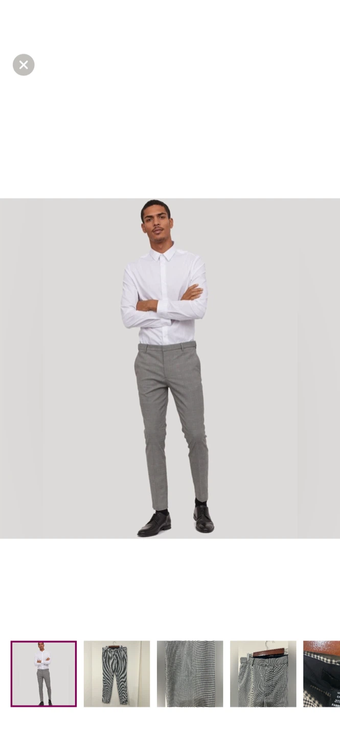 Men H&M houndstooth skinny fit trousers size 30,l