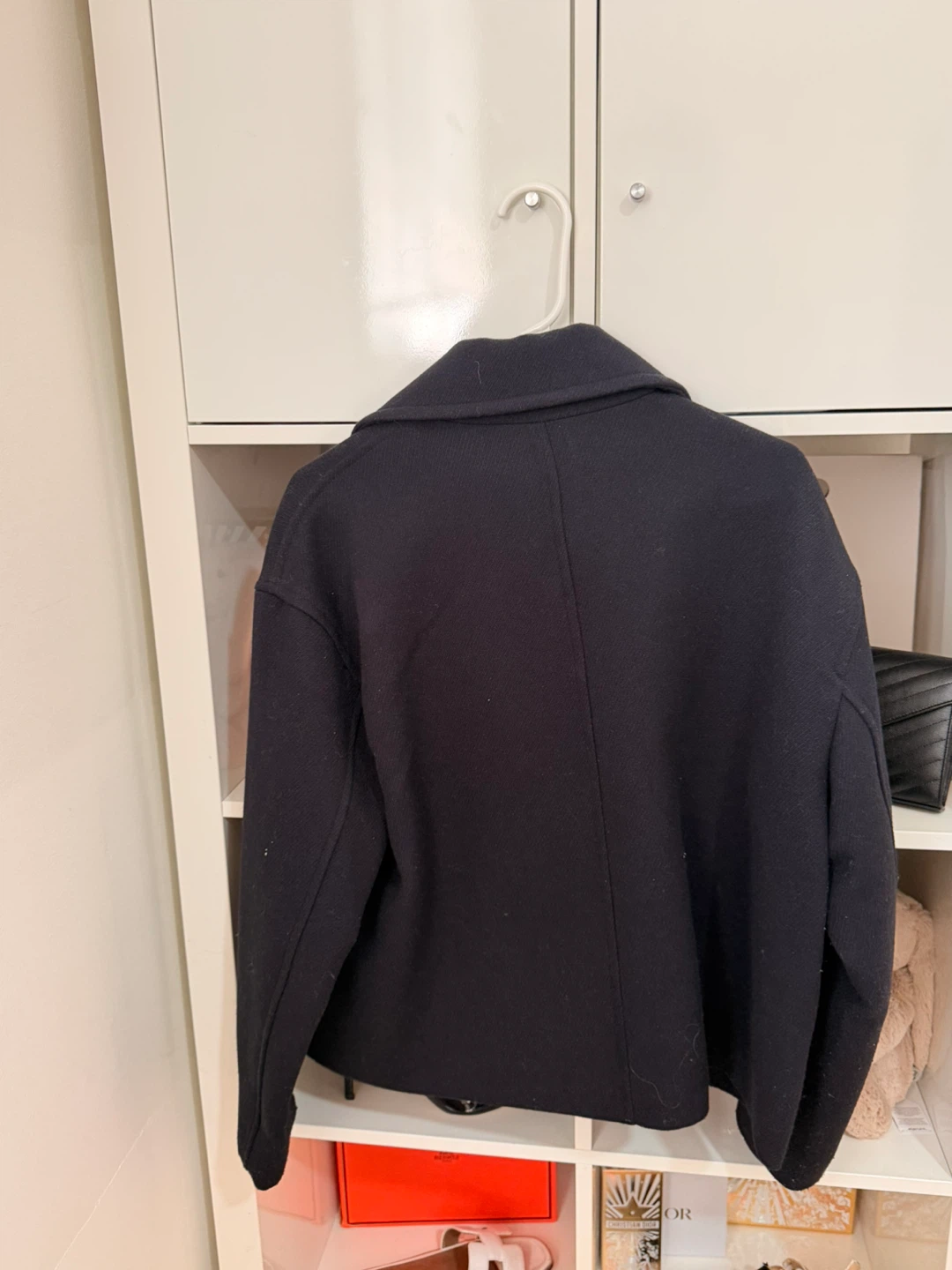 Zara Navy Double-Breasted Cropped Jacket - Size M - photo 3