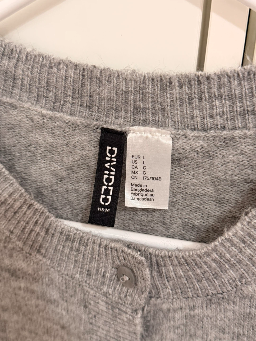 H&M Divided Grey Cardigan Sweater - Size L - photo 2