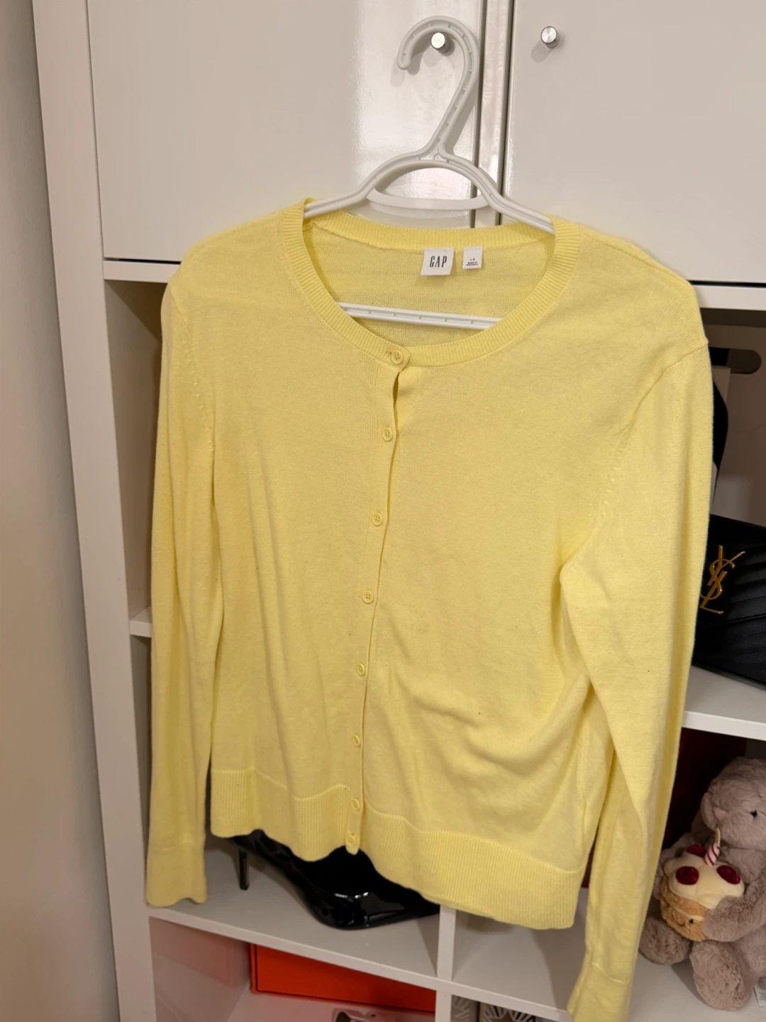 Gap Women's Yellow Button-Up Cardigan - Size Large