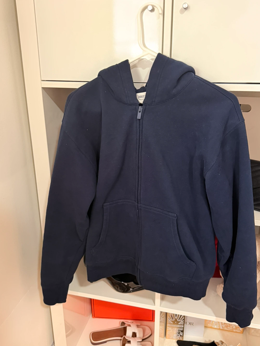 ARITZIA Zip-Up Hoodie - Navy, Size M