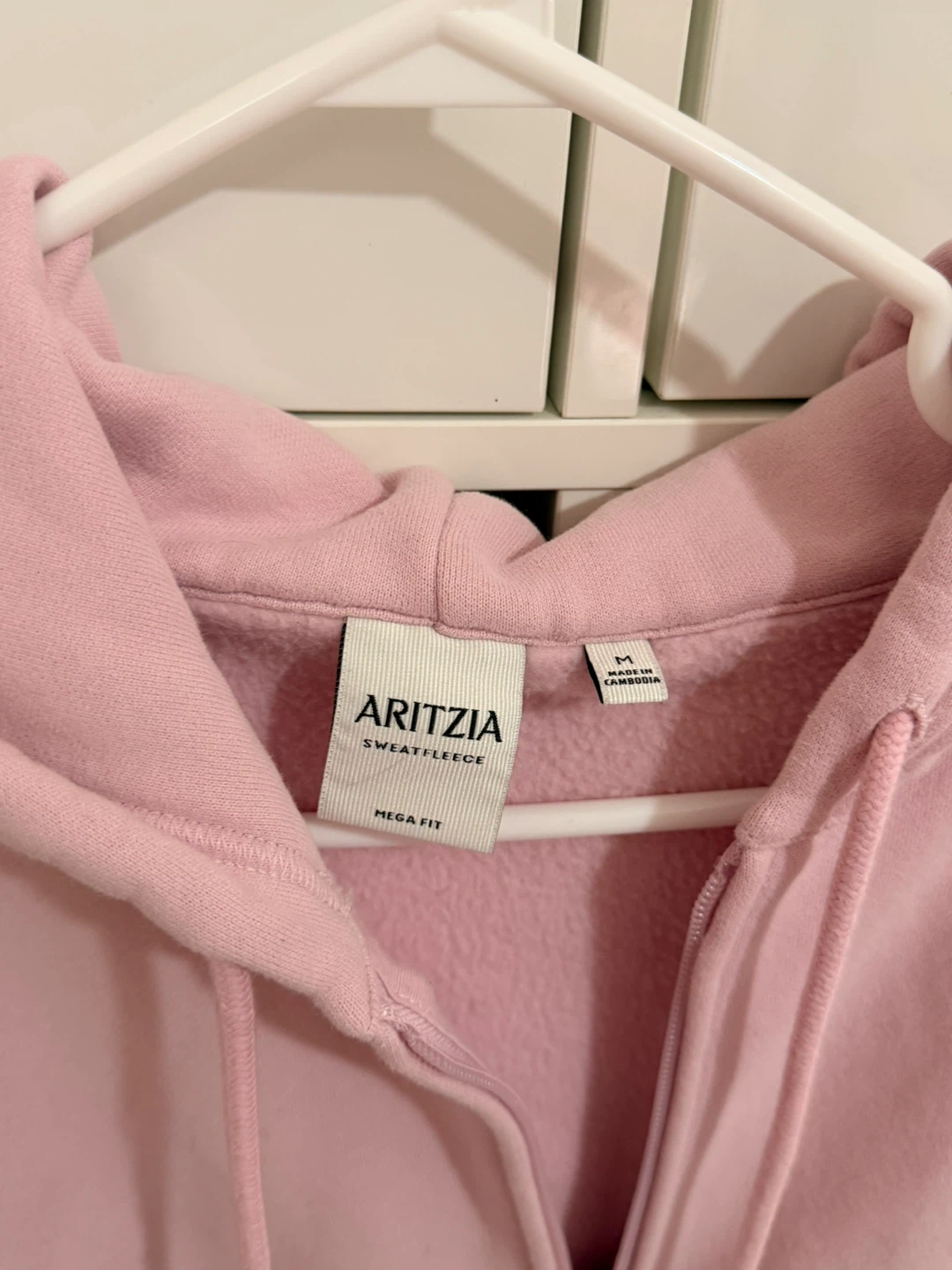 ARITZIA Pink Mega Fit Sweatfleece Zip-Up Hoodie Size M - photo 2