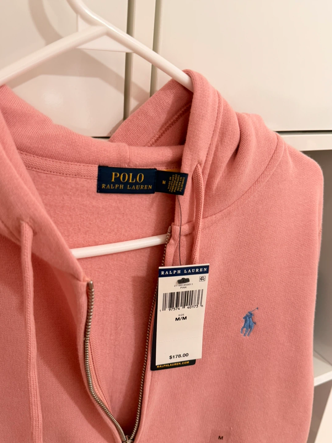 Polo Ralph Lauren Pink Zip-Up Hoodie - Size M - photo 2