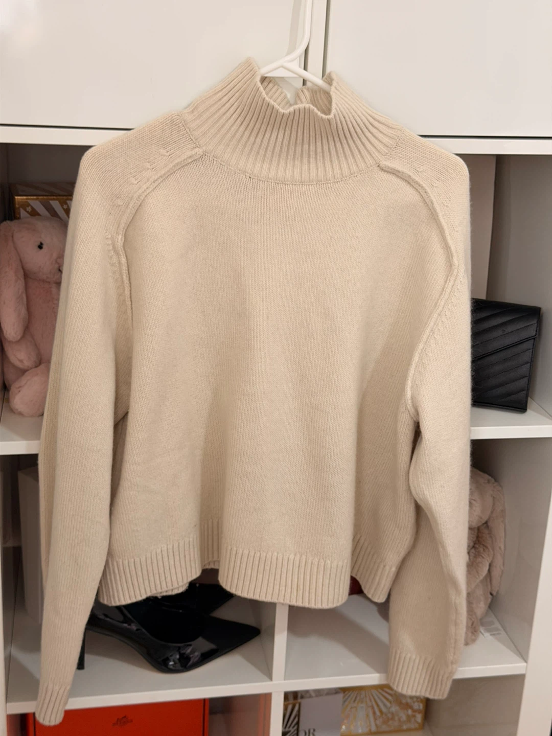 H&M Mock Neck Sweater - Cream - L