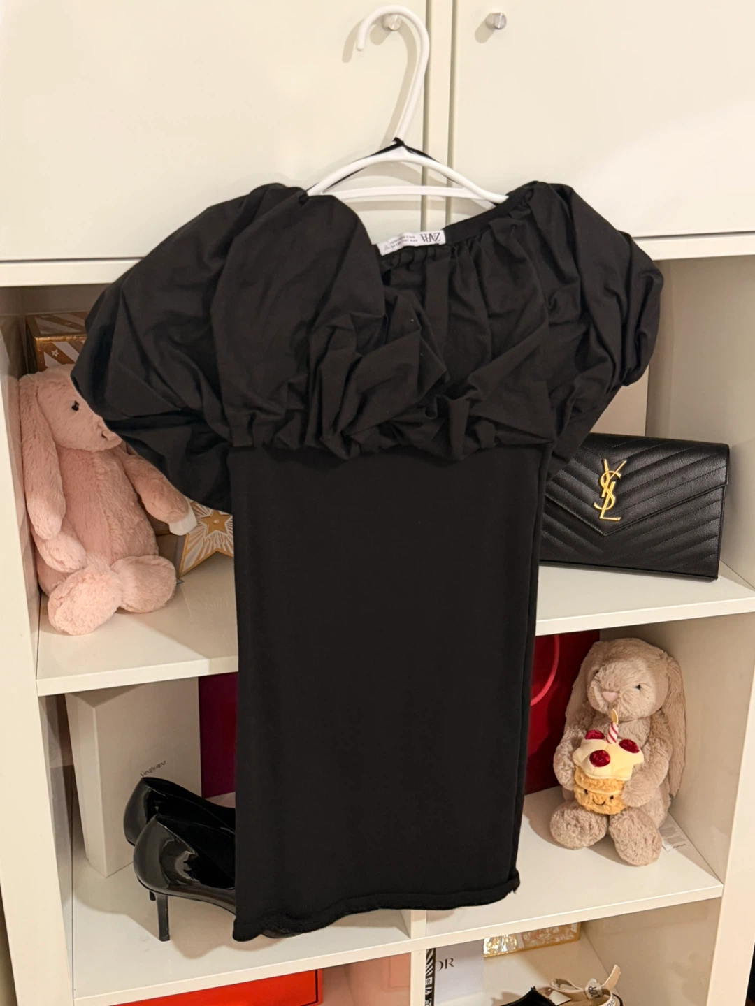 ZARA Black Puff Sleeve Mini Dress - photo 3