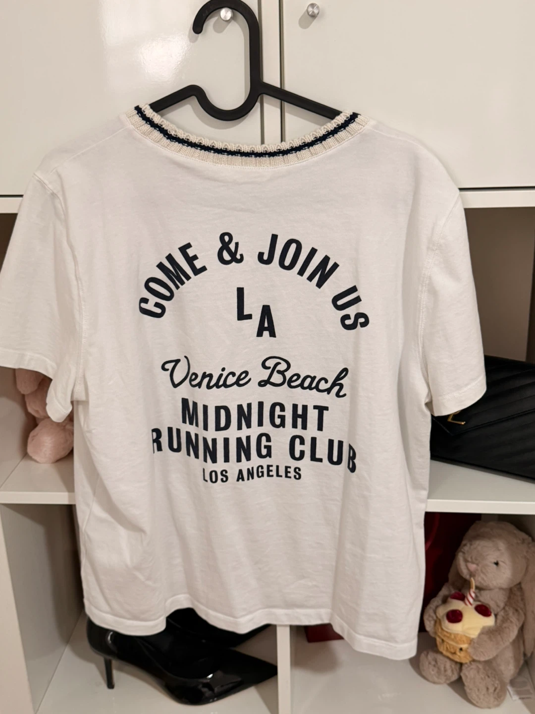 Zara White Venice Beach Midnight Running Club T-Shirt Size S - photo 3