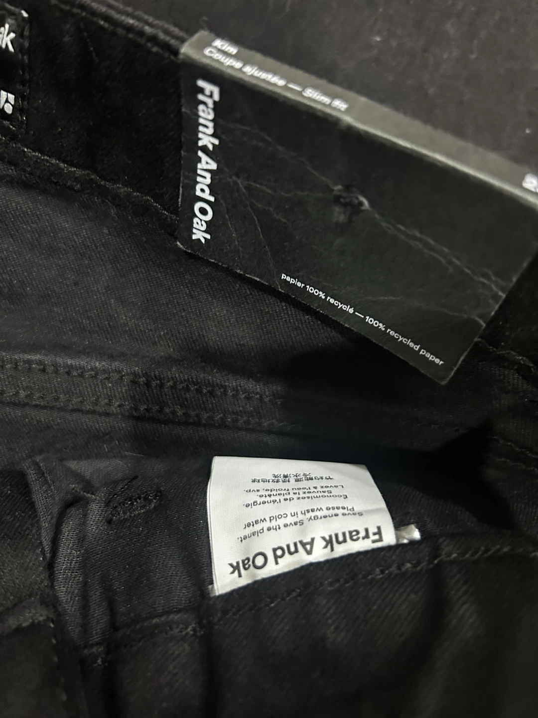Frank and Oak, the high-rise Kim Slim fit jeans black size 23 - photo 3