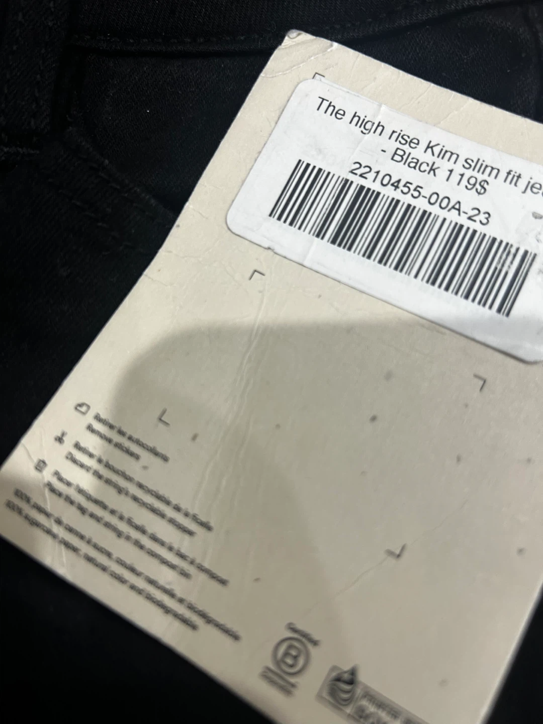 Frank and Oak, the high-rise Kim Slim fit jeans black size 23 - photo 4