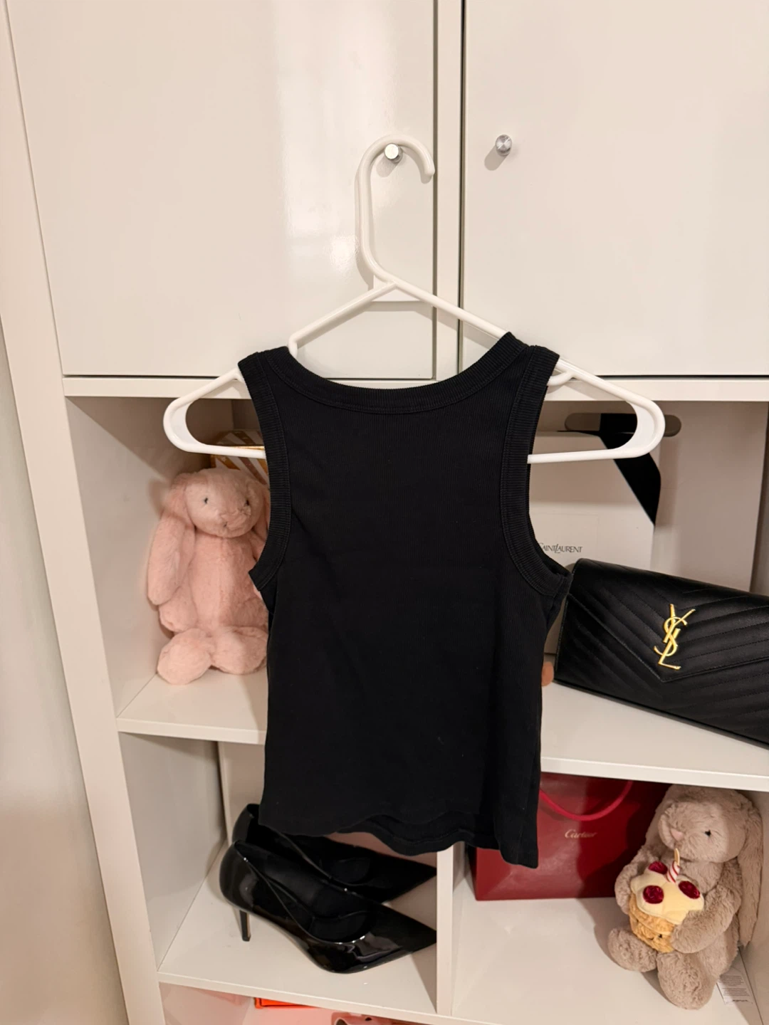 La Vie en Rose Black Ribbed Tank Top - S/P - photo 2