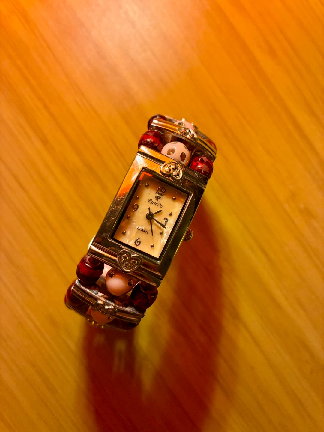 Multi Color Beaded Cuff Bracelet Watch