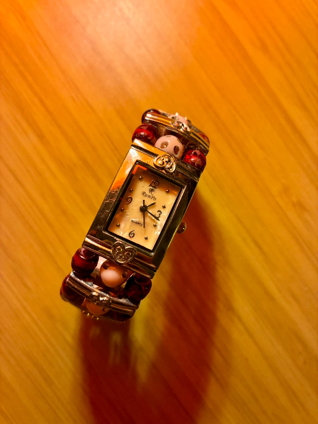 Multi Color Beaded Cuff Bracelet Watch - photo 4