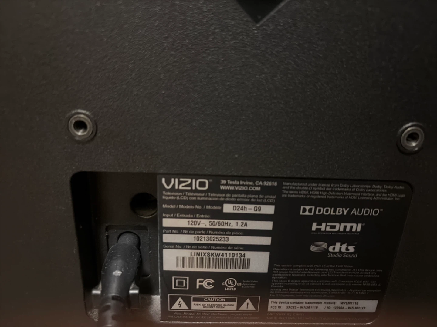 Vizio D24h-G9 24" HD Smart TV