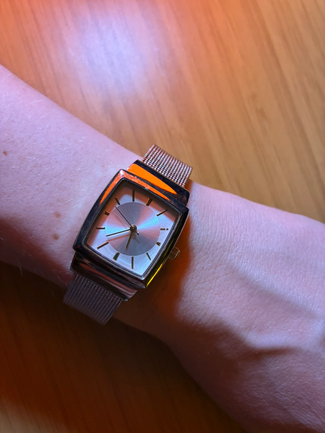 Rectangular Face Mesh Band Watch