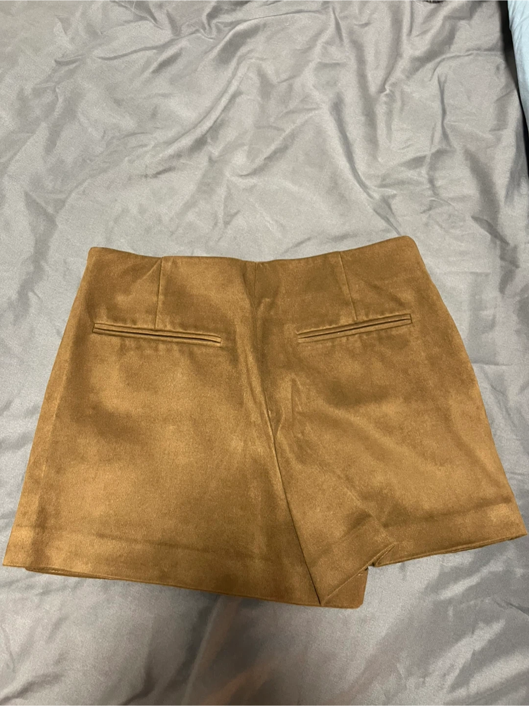 ZARA Faux Suede Mini Skirt - Brown - photo 3