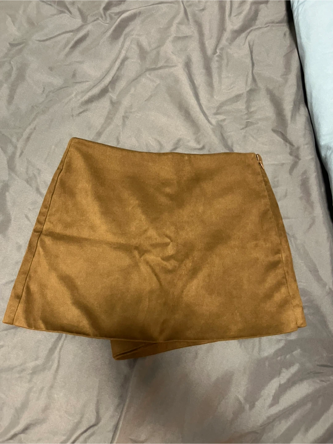 ZARA Faux Suede Mini Skirt - Brown