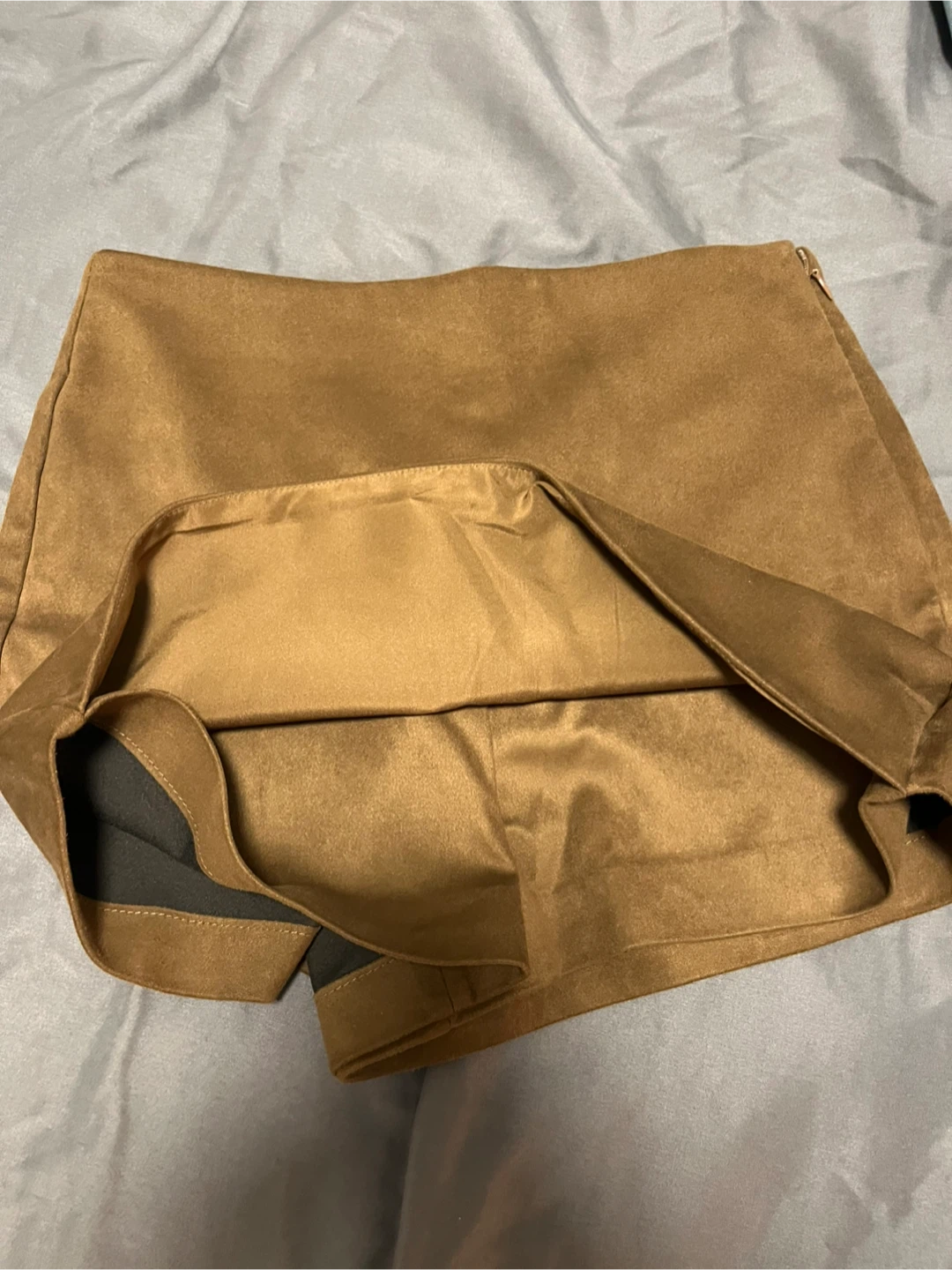 ZARA Faux Suede Mini Skirt - Brown - photo 2