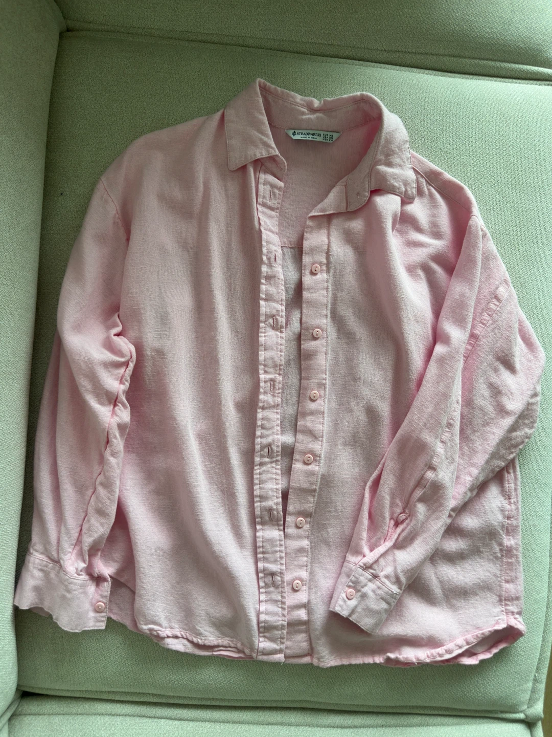 Stradivarius Pink Button-Up Shirt