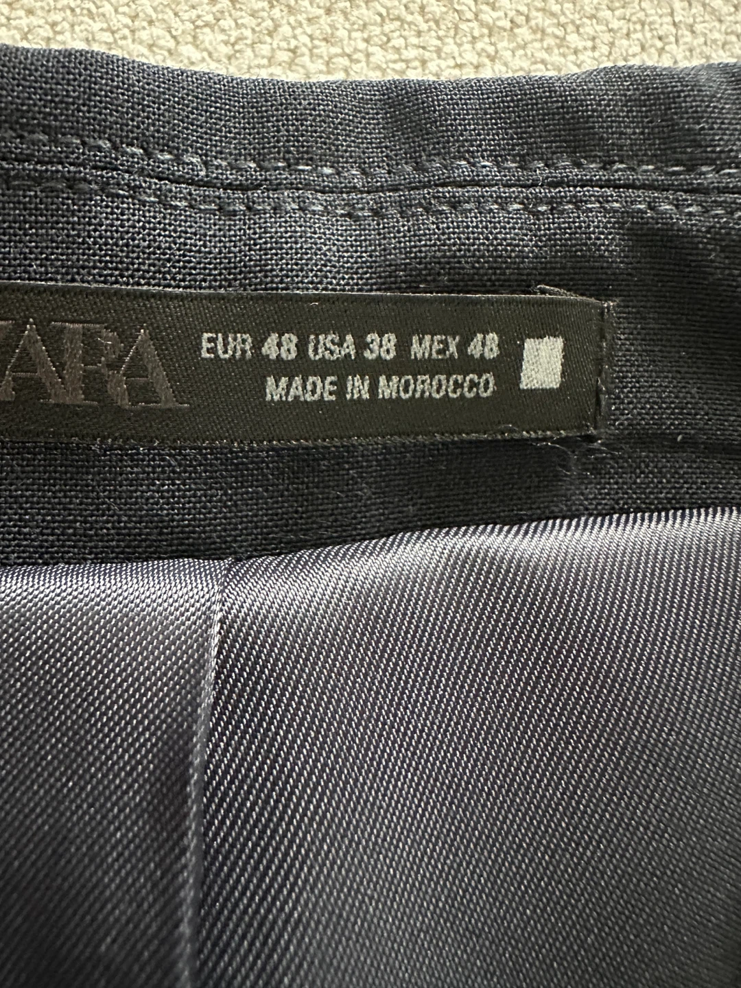 Zara Men's Navy Blazer Size 38 - photo 3