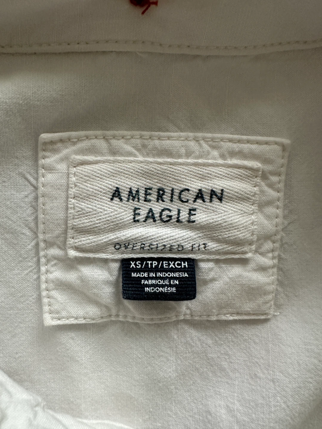 American Eagle Oversized Fit White Button-Up Shirt - XS - photo 2
