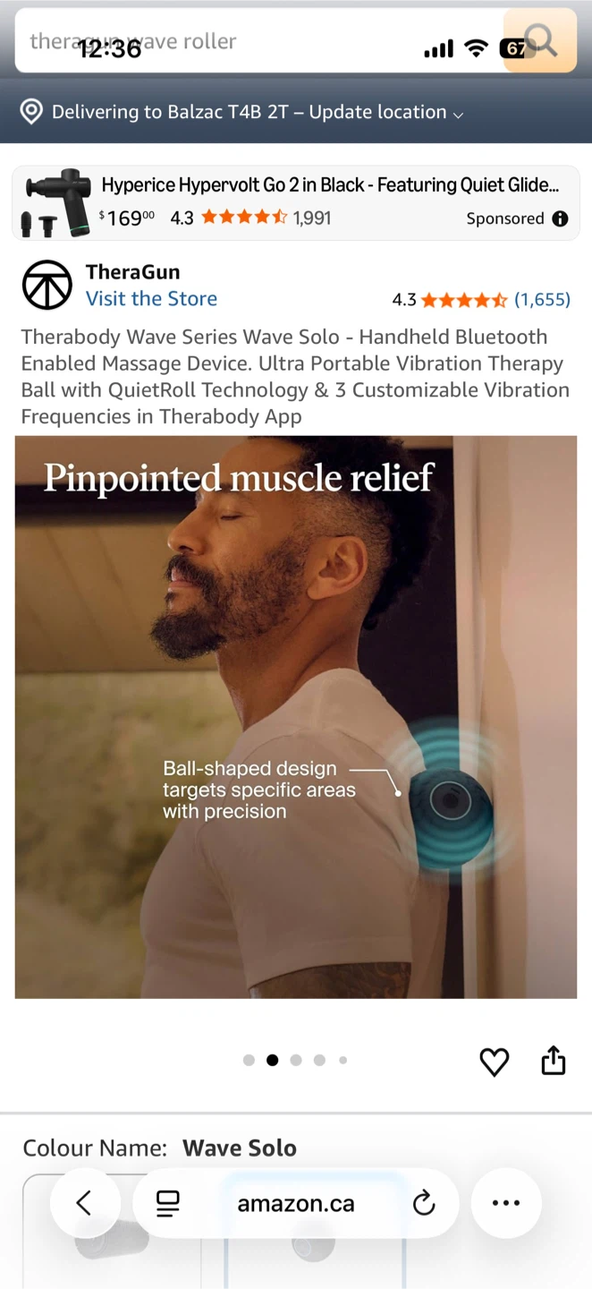 New TheraGun Wave Solo Handheld Massage Ball+new Massage Oil - photo 2