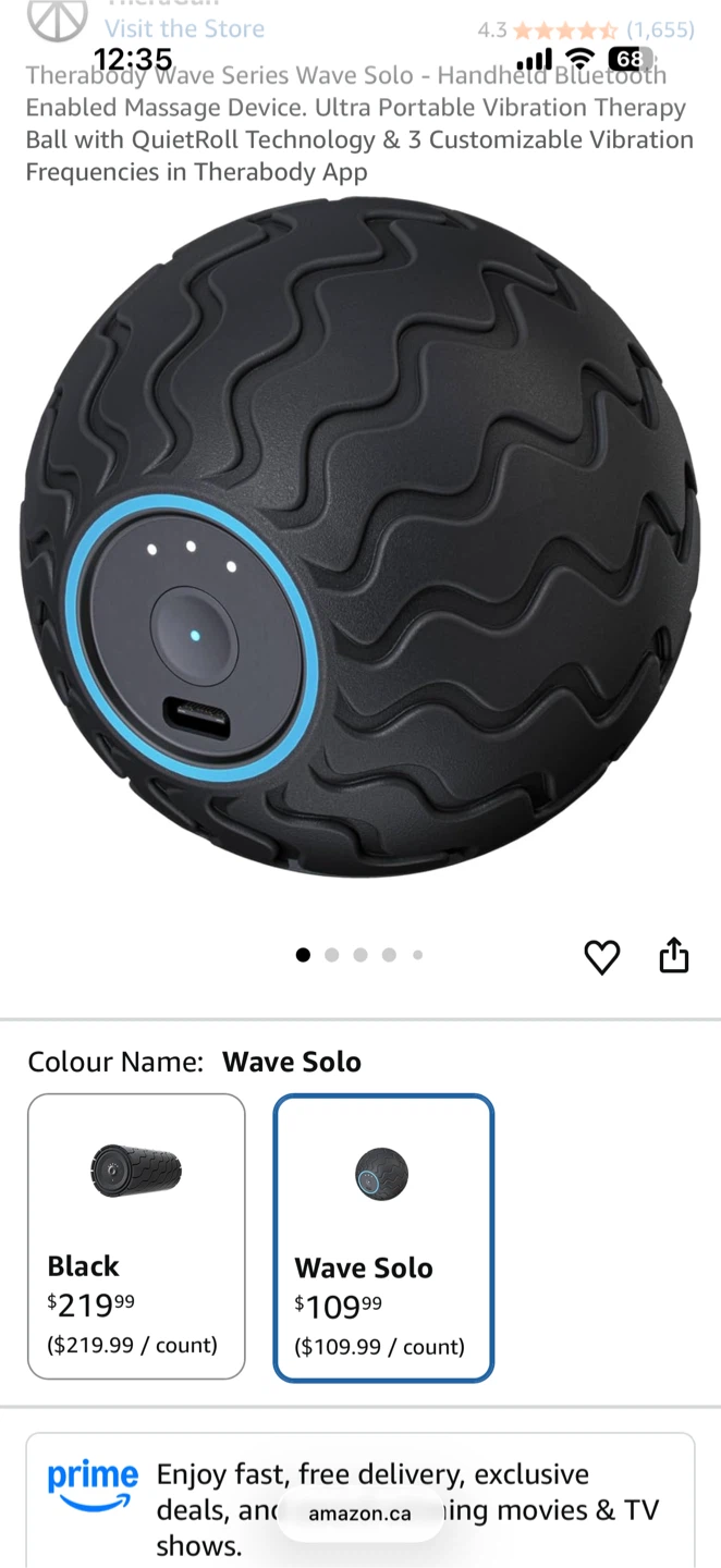 New TheraGun Wave Solo Handheld Massage Ball+new Massage Oil
