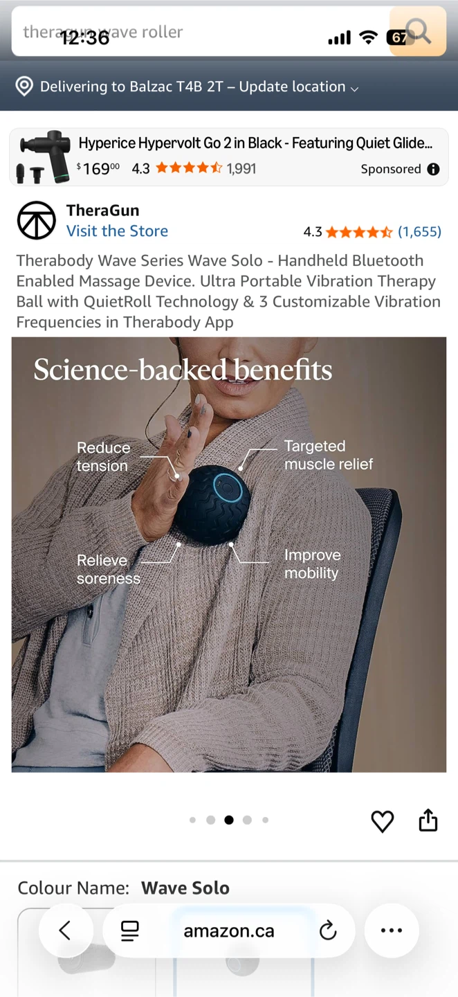 New TheraGun Wave Solo Handheld Massage Ball+new Massage Oil - photo 3