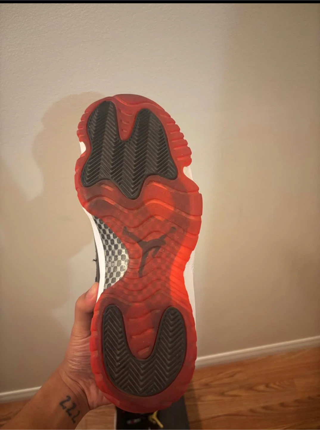 Air Jordan 11 Low Red Black White Sneakers - photo 2