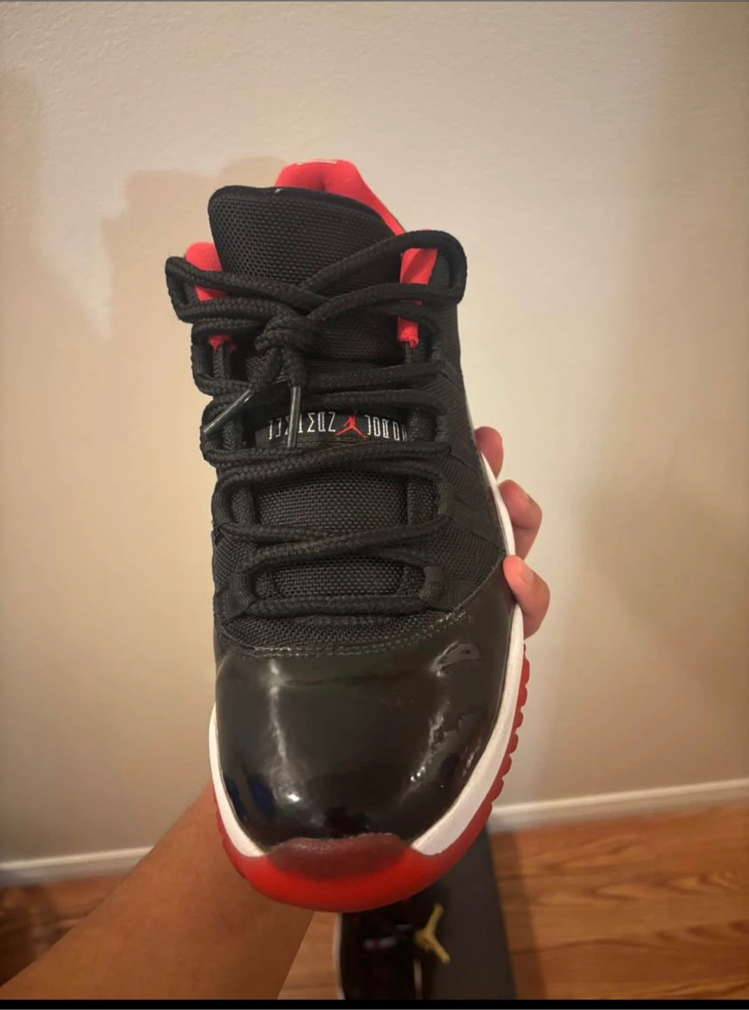Air Jordan 11 Low Red Black White Sneakers - photo 3