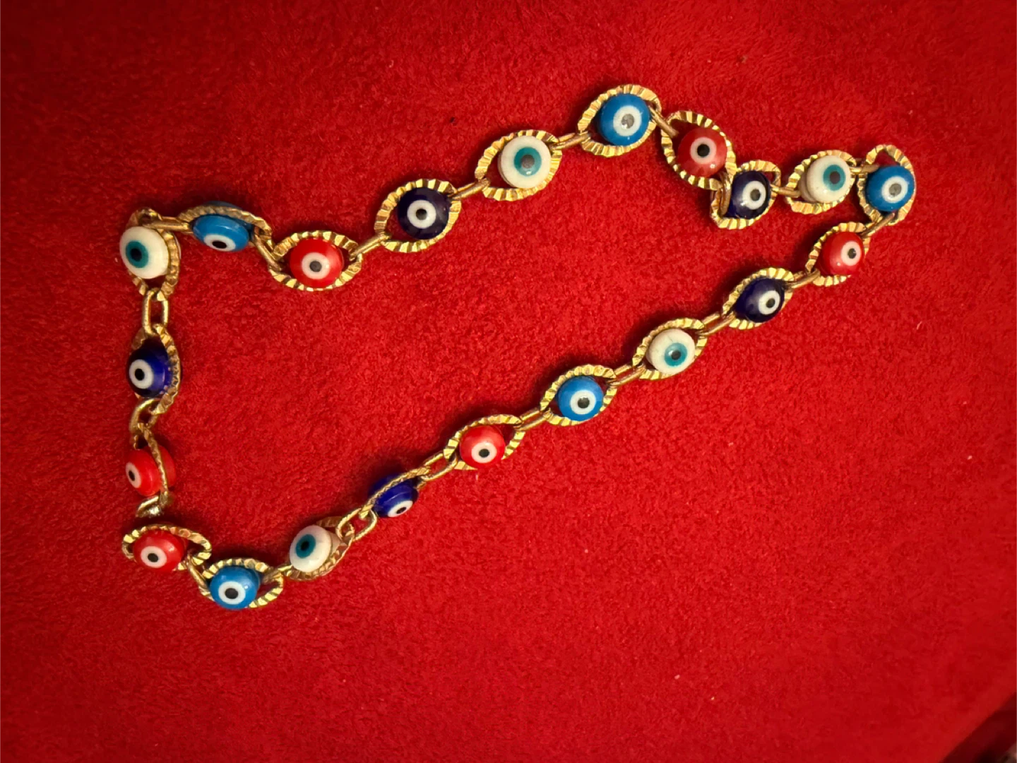 Gold Tone Evil Eye Bracelet
