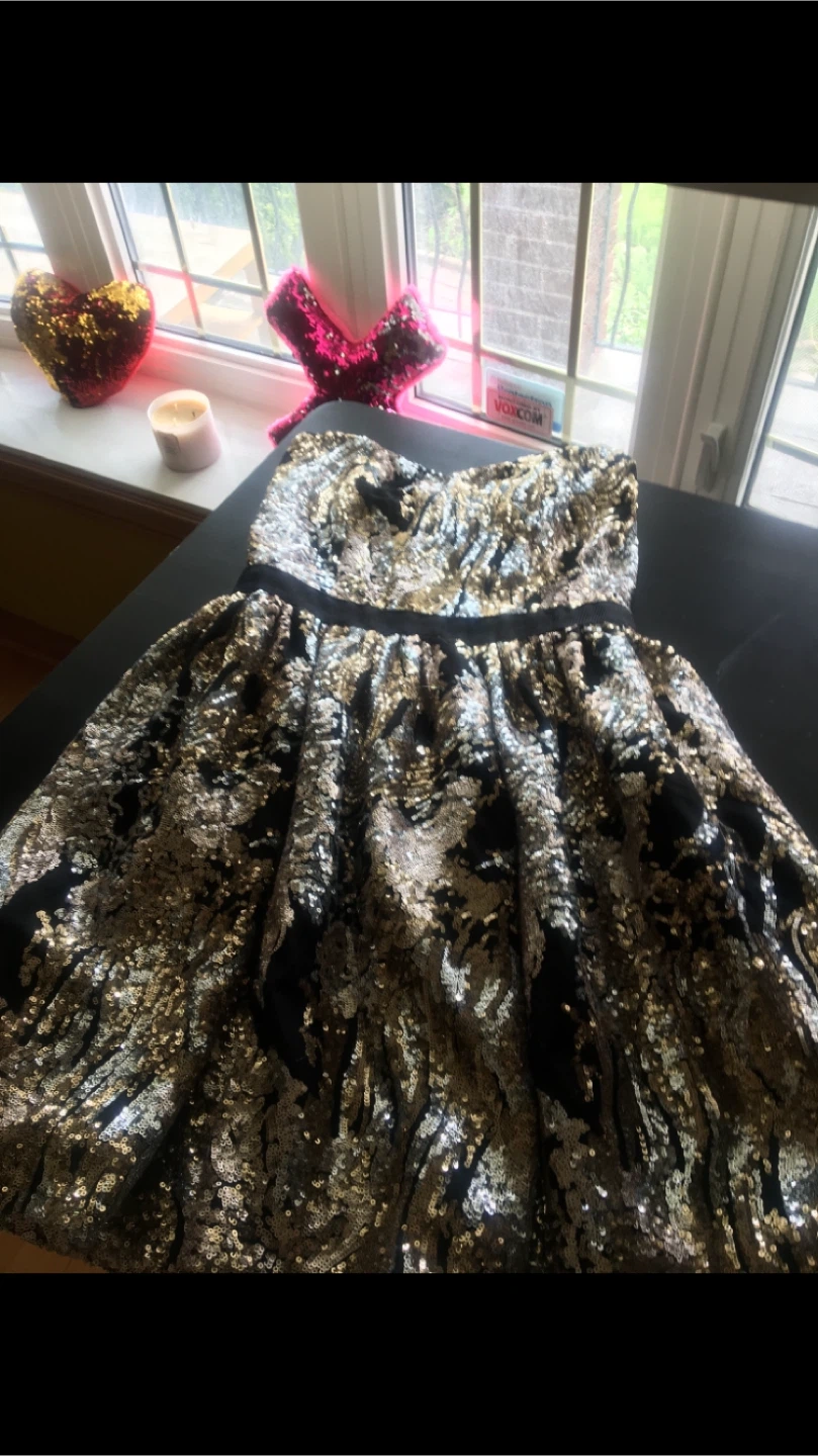Strapless Sequin Party Dress