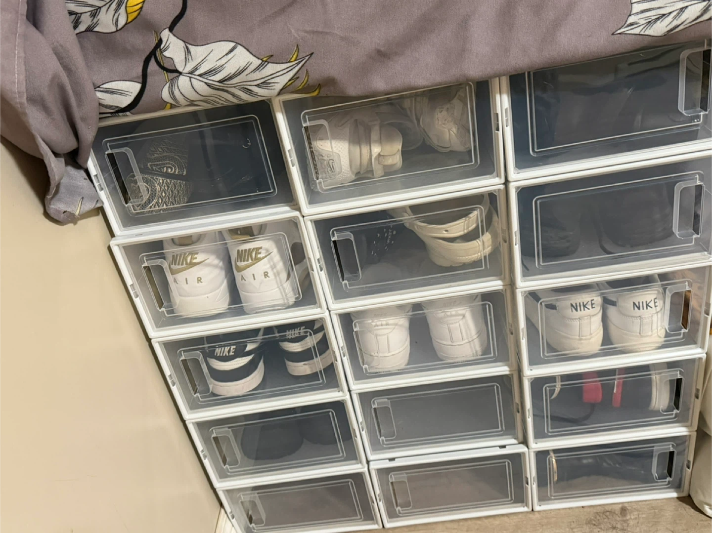 Stackable Clear Plastic Shoe Storage Boxes
