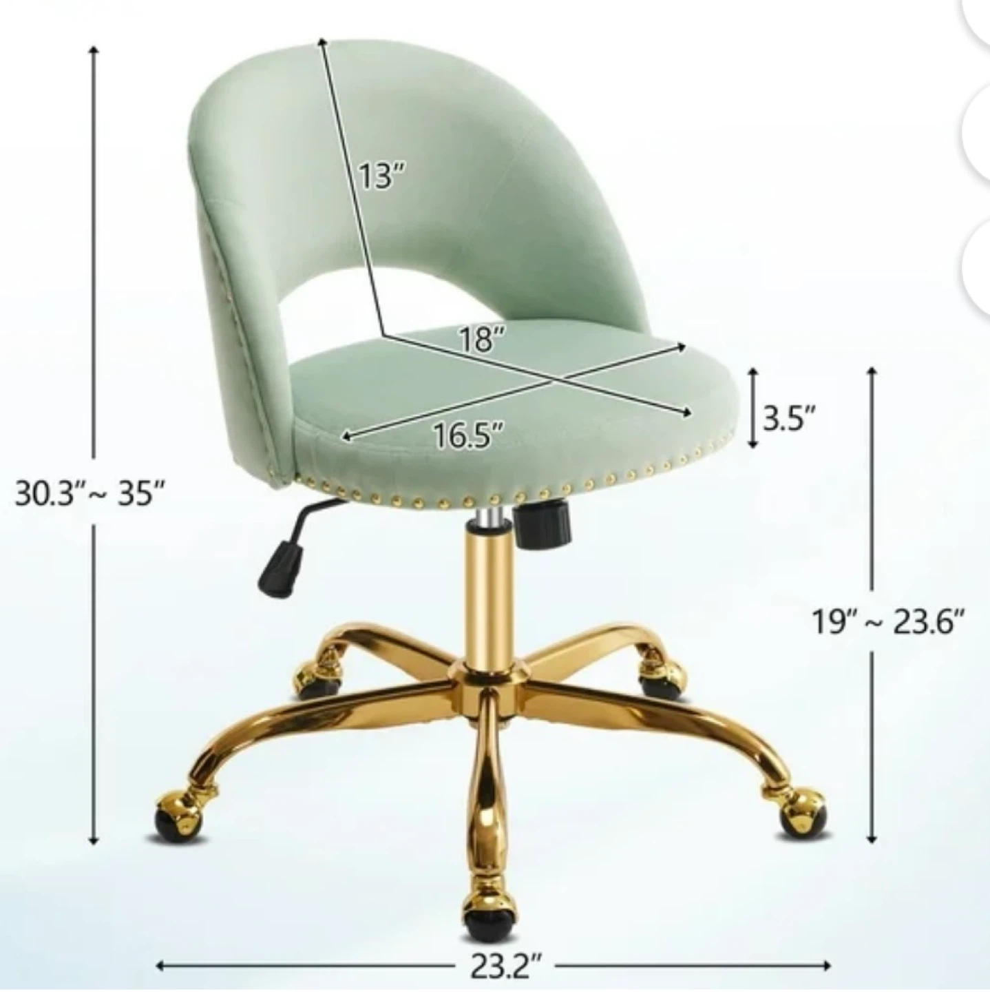 New in Box Office Desk Chair, Adjustable Flannel - photo 2