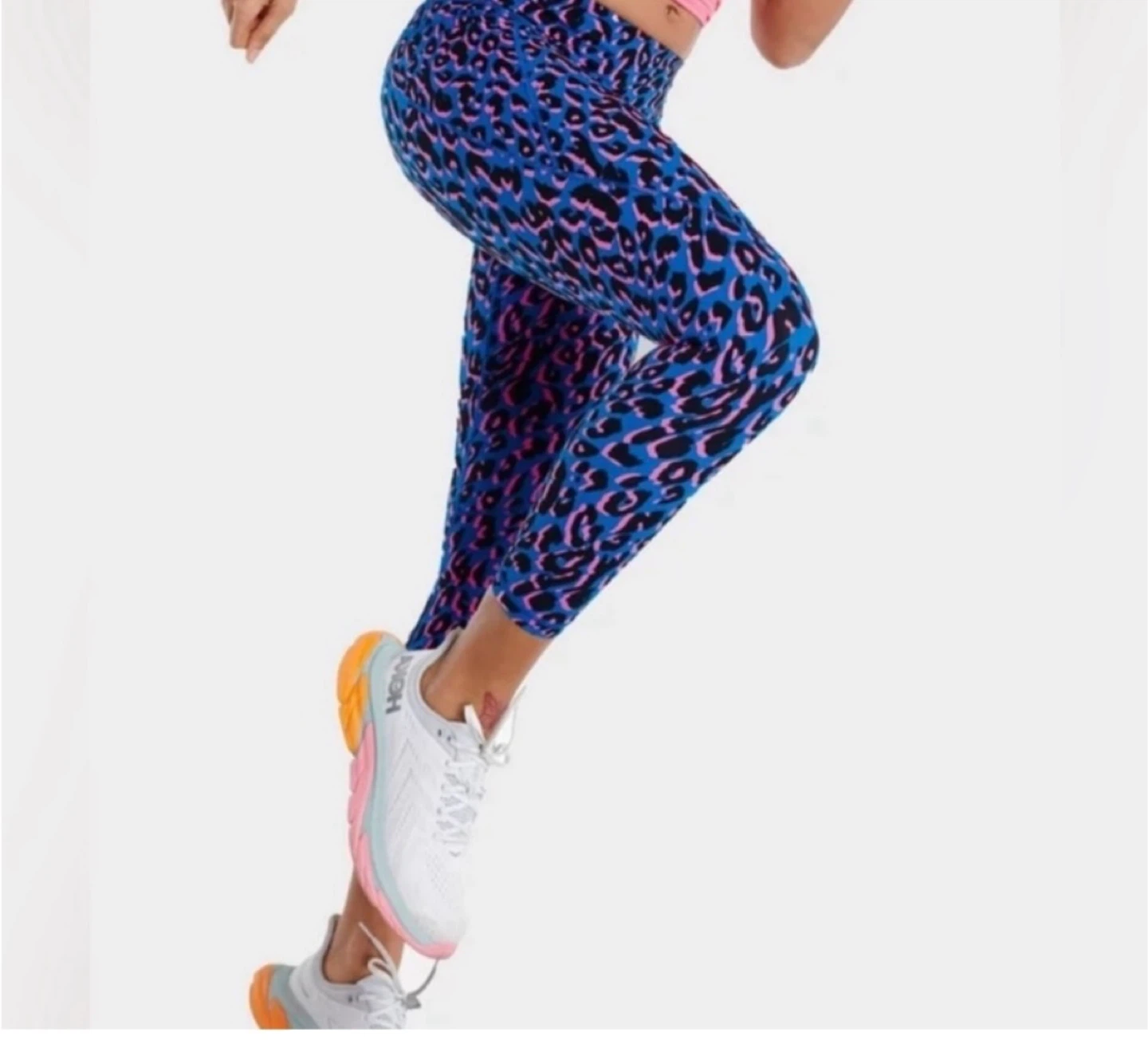 Sweaty Betty Power Full Length Leggings Blue Leopard Print XS