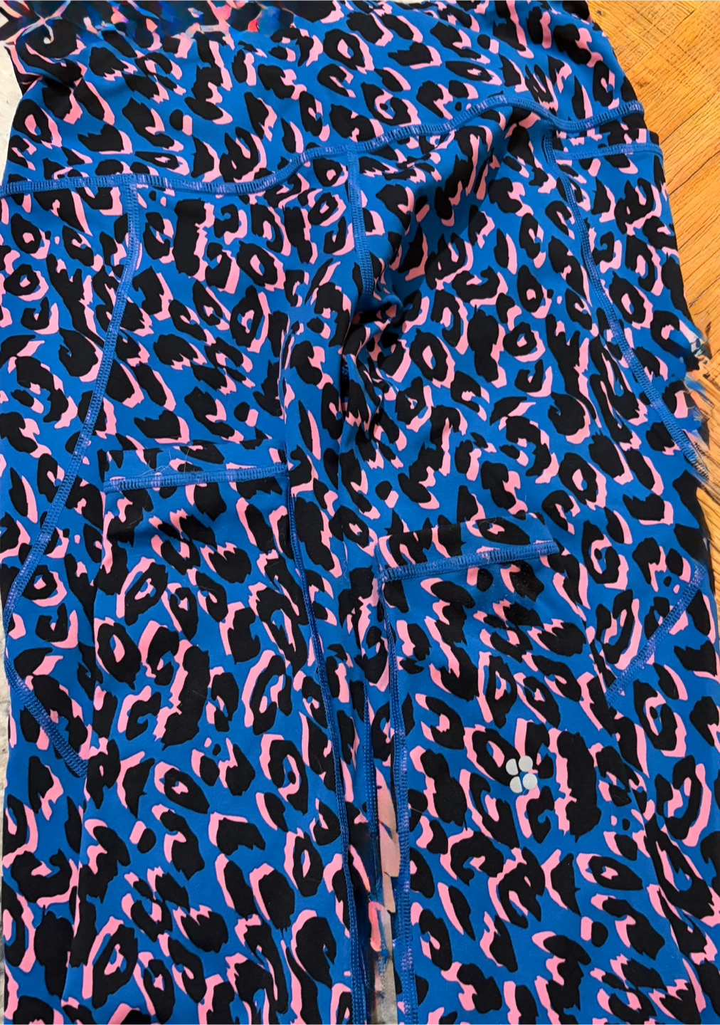 Sweaty Betty Power Full Length Leggings Blue Leopard Print XS - photo 3