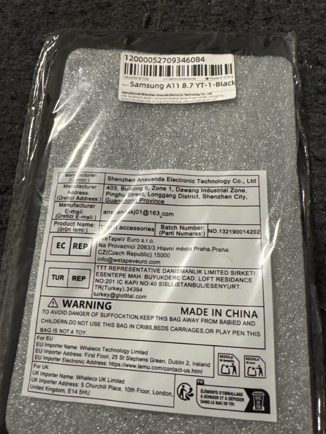 Samsung A11 8.7 YT-1-Black Case