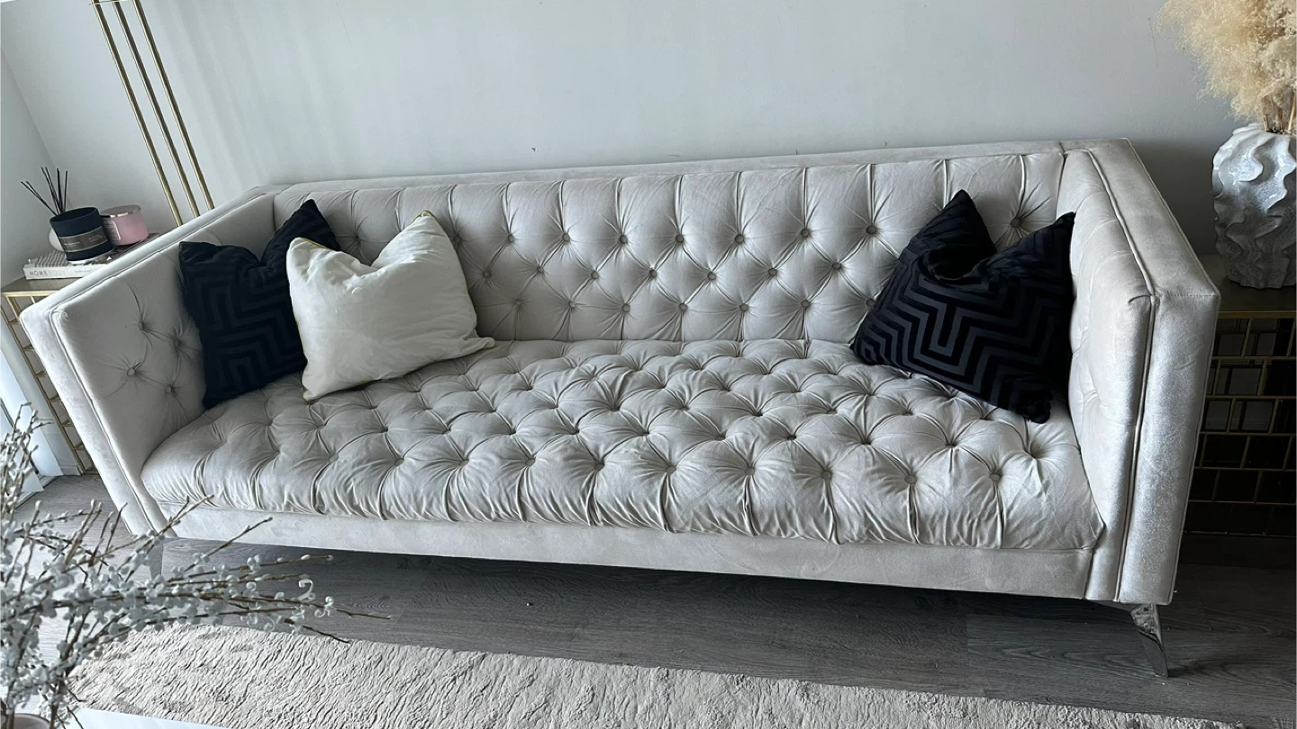 Cream Tufted Sofa