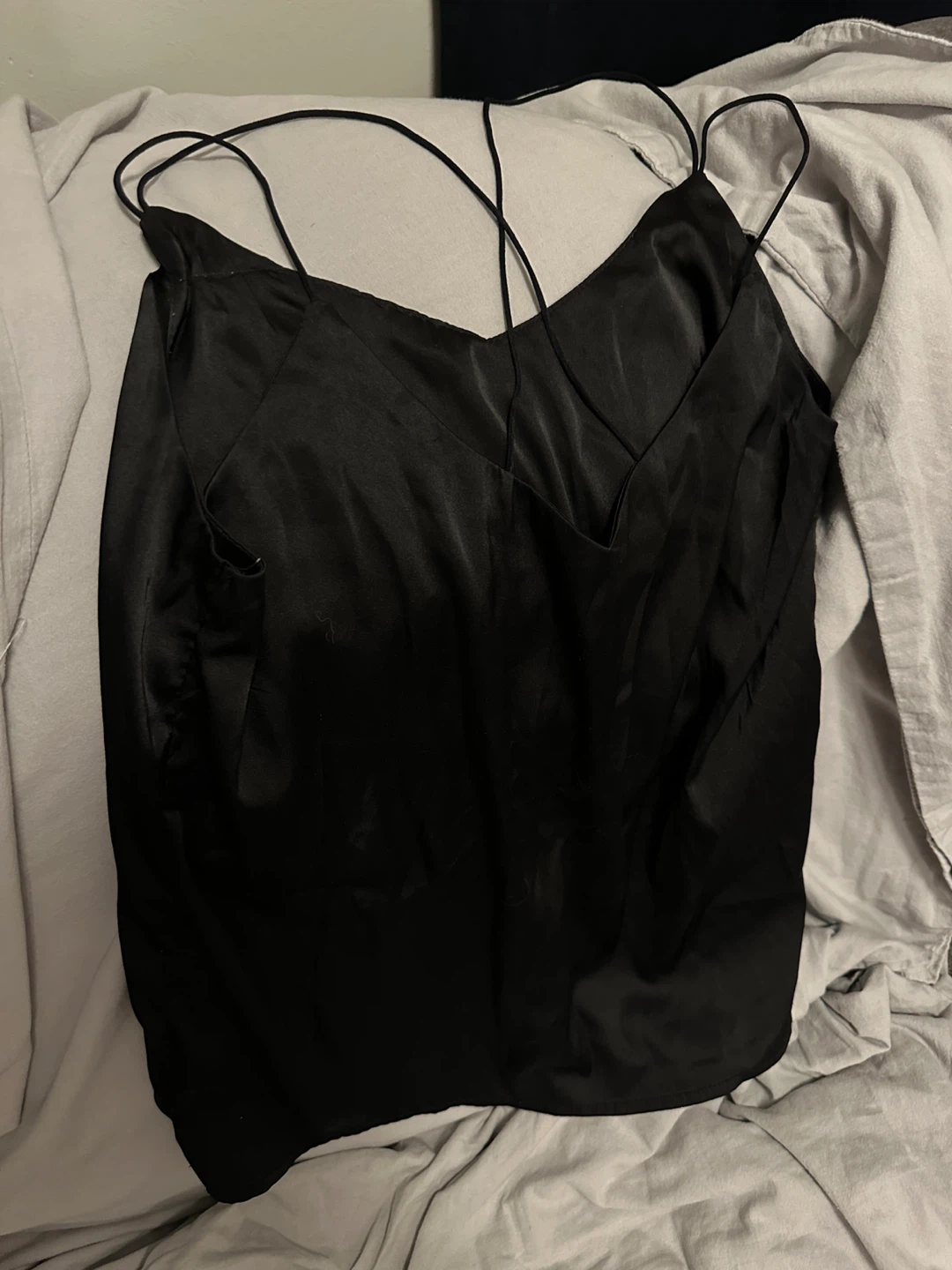 Black Satin Cami Top