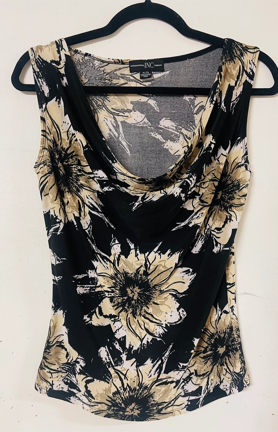 INC International Concepts Sleeveless Cowl Neck Top - XL