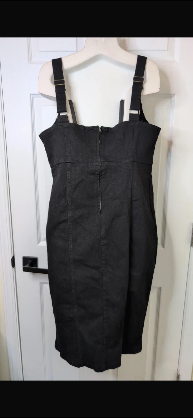 NEW! utcoco Black Denim Corset Dress with Zipper and Slit - photo 5