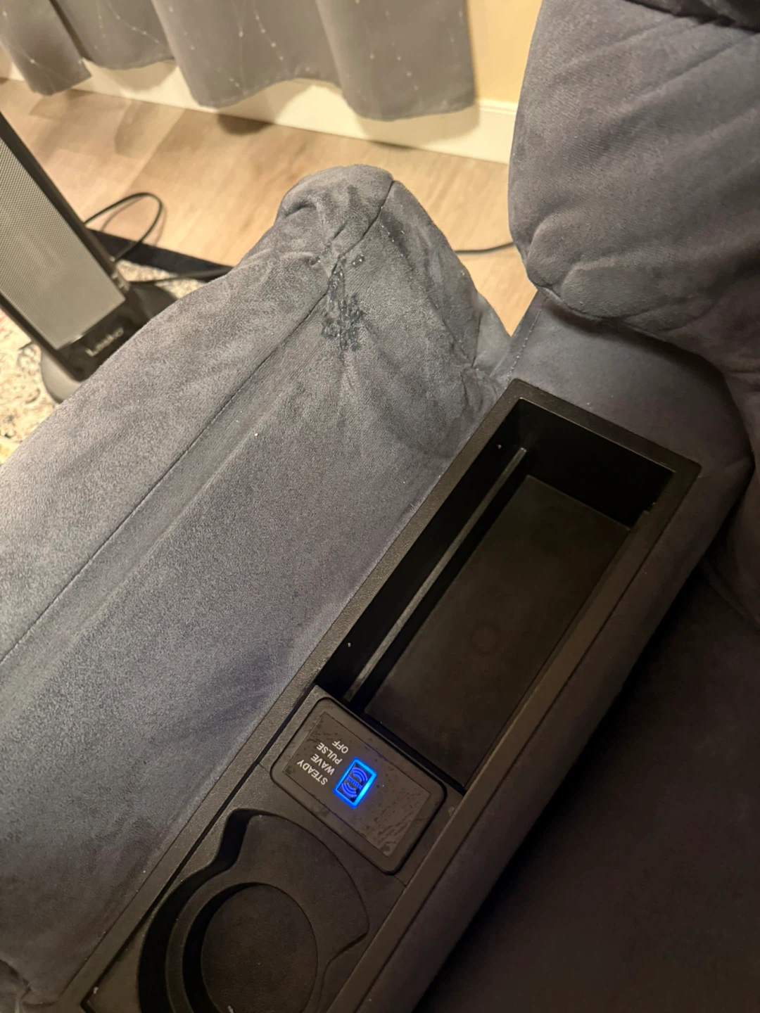 Grey Recliner Chair with Cup Holder and Storage - photo 4