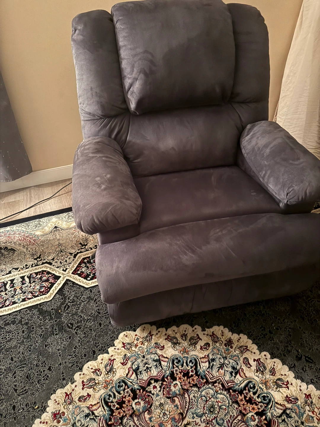 Grey Recliner Chair with Cup Holder and Storage - photo 2