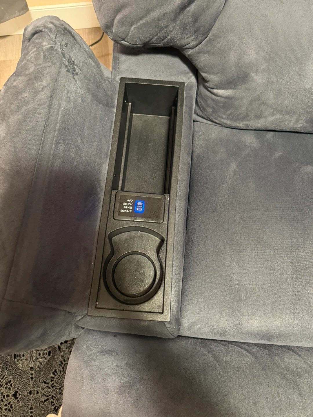 Grey Recliner Chair with Cup Holder and Storage - photo 3
