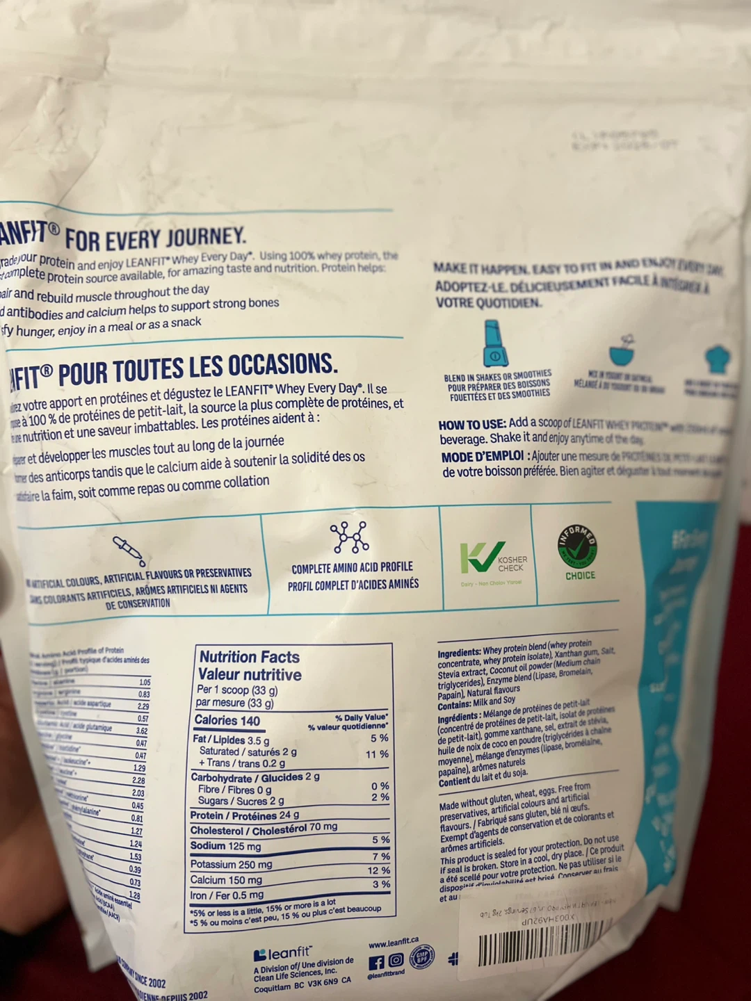 LeanFit Whey Protein Powder - Vanilla Bean 2kg - photo 2