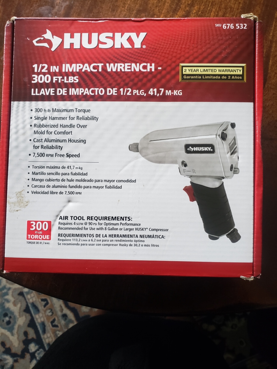 Husky 1/2 Inch Impact Wrench - 300 FT-LBS